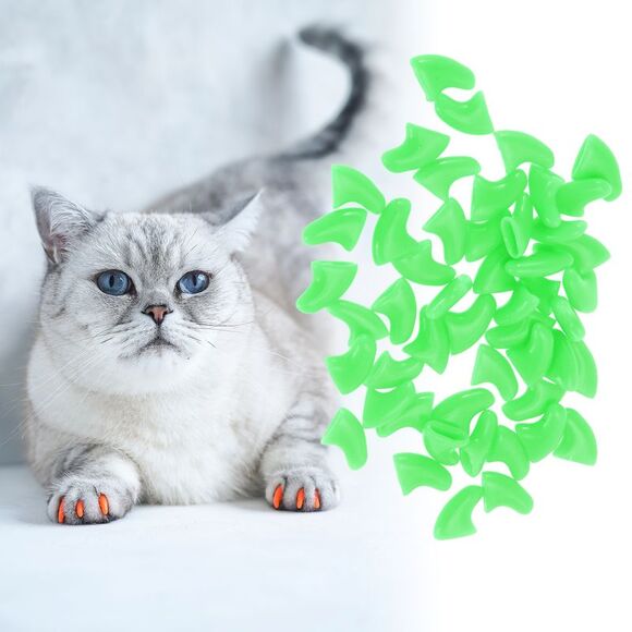 Portable Anti-scratch Pet Nail Caps 50 Pcs Green Medium - Picture 3 of 5